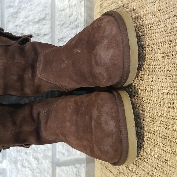 UGG Australia Cargo III 3 Tall Boots Brown Buckle Side Zipper size 7 Style #5132 - Picture 3 of 13